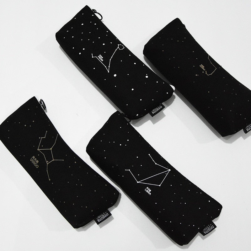Fresh Pencil Bag Student Cotton and Linen Pencil Bag Female Constellation Stationery Bag - Korvel