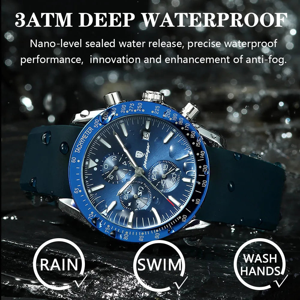 Multi-Functional Waterproof Night Light Men's Quartz Watch