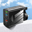 3.1A standard 65W fast charging mobile phone charger type-c PD+3USB multi port travel charging head - Korvel