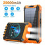 Wireless charging solar power bank 20000 mAh large capacity mobile phone outdoor power bank - Korvel