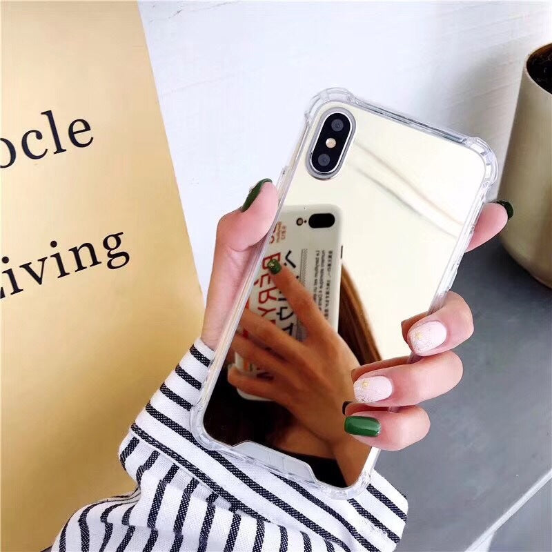 Coque miroir anti-choc Gasbag pour iPhone XR, XS MAX, 13, 14 Plus