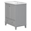 30inchgrey Bathroom Vanity with Sink ComboMulti-functional Bathroom Cabinet with Doors and Drawer Solid Frame and MDF Board - Korvel