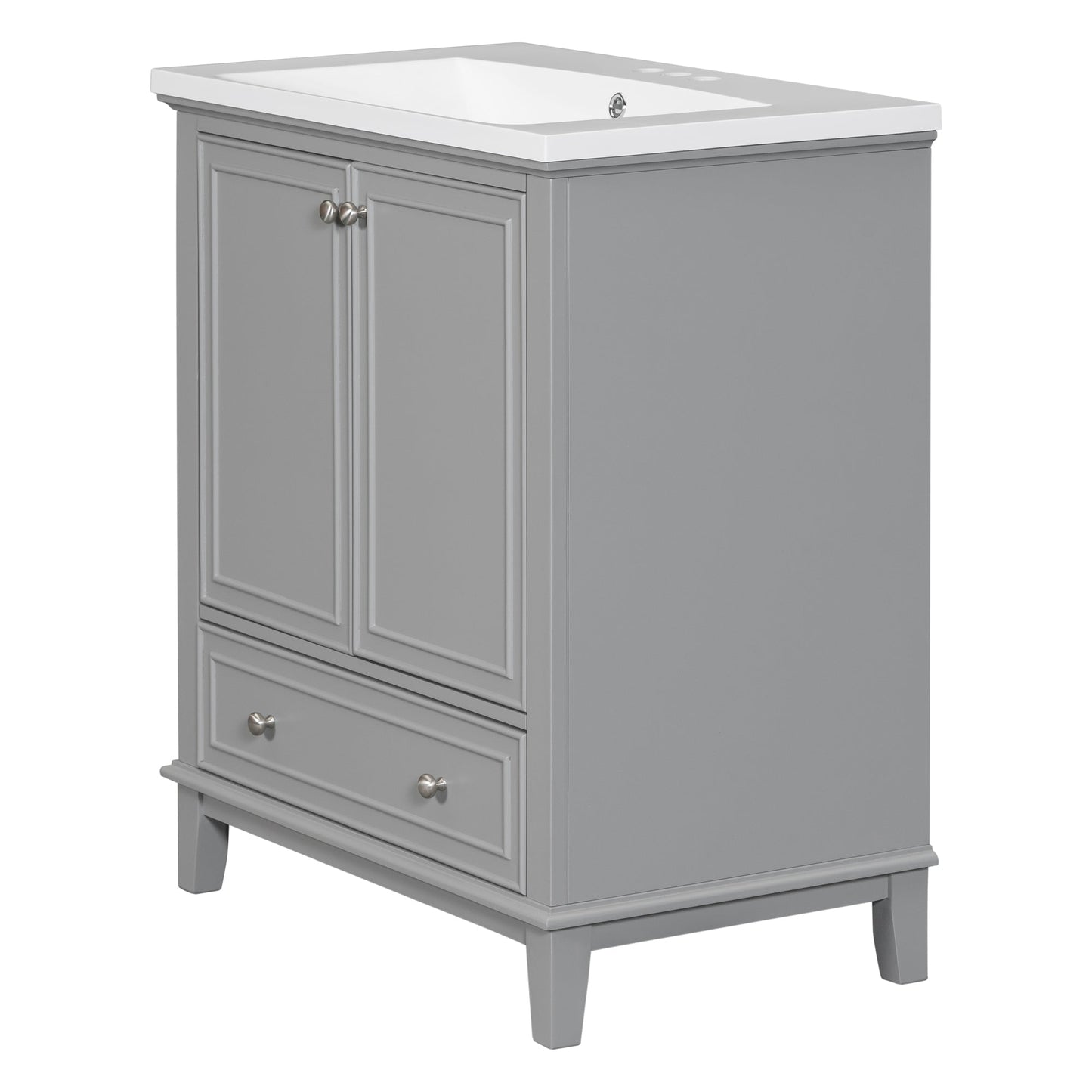 30inchgrey Bathroom Vanity with Sink ComboMulti-functional Bathroom Cabinet with Doors and Drawer Solid Frame and MDF Board - Korvel