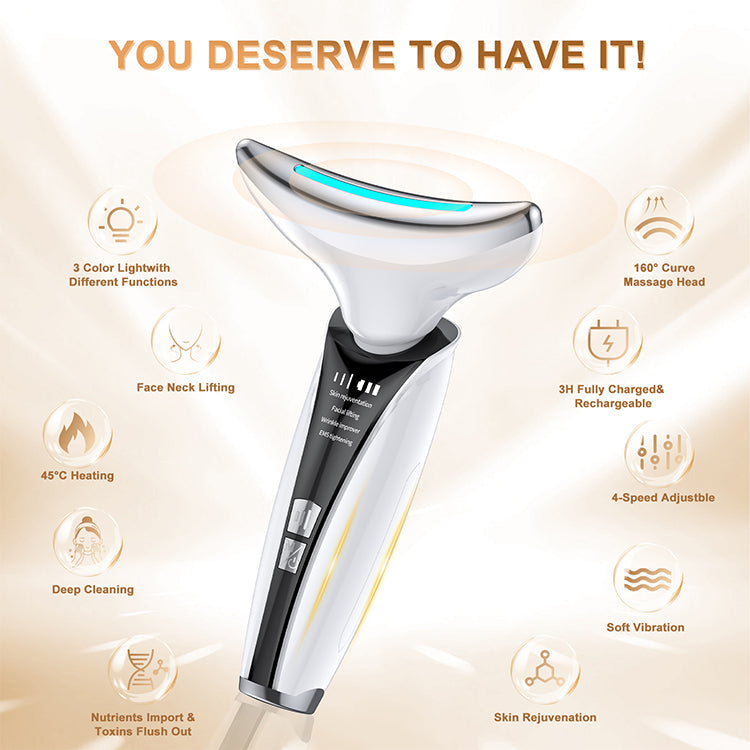 Hot Sell Skin Rejuvenation Tightening Anti-aging Face Neck Lifting Massager Led Photon Therapy Face And Neck Lifting Device - Korvel