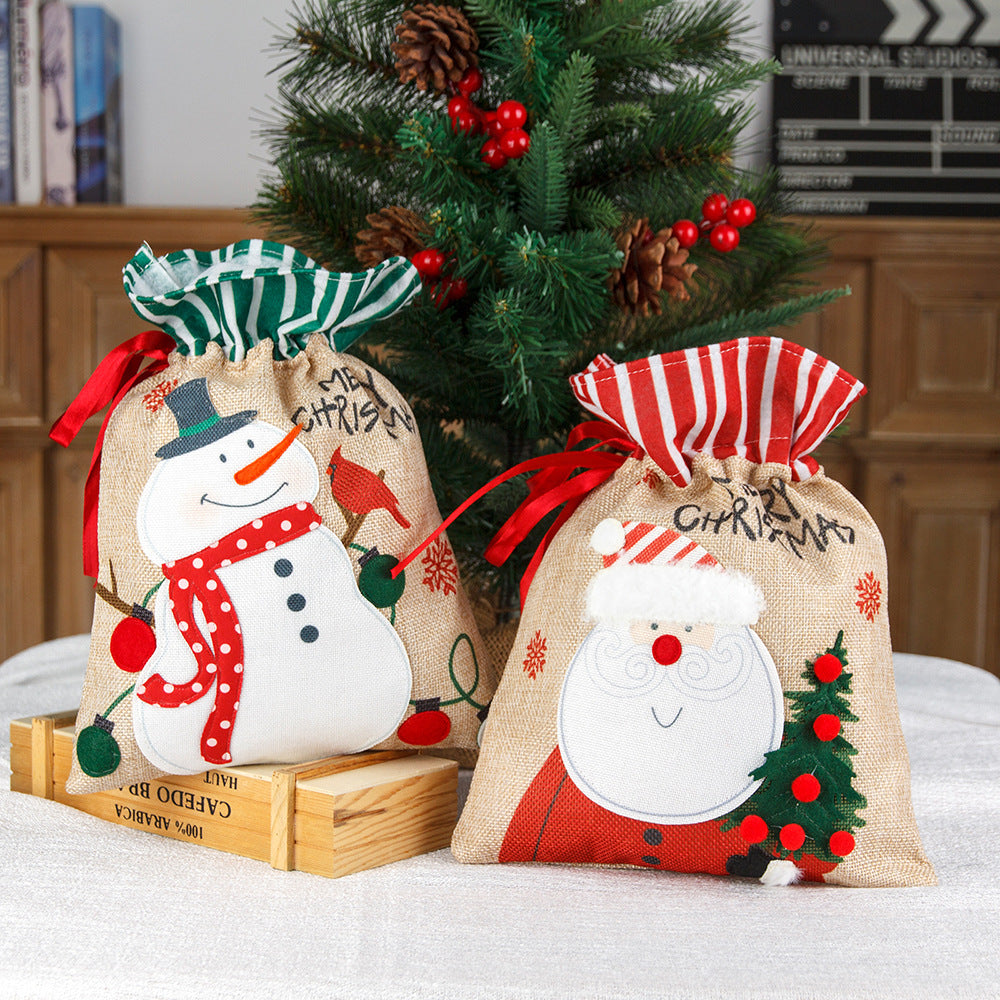 Sacs Cadeaux en Jute Premium pour Célébrations de Noël