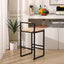 Set of 2 Bar Stools with Back Paper Rope Woven Counter Height Dining Chairs for Kitchen Home (Paper Rope with Back) - Korvel