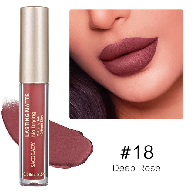 Make Up Waterproof Nude Lipstick Long Lasting Liquid Matte Lipstick Kit Lip Gloss Cosmetics Lipgloss Lip Makeup - Korvel