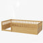 Twin Floor Bed Frame with Fence, Wood Kids Floor Beds Frame for Bedroom Playroom,Natural - Korvel