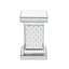U-Can 11.8-inch silver square mirror coffee table with LED lights, modern crystal inlaid side table, no assembly required - Korvel