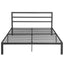 Queen Size Metal Bed Frame with Headboard Charcoal Grey - Korvel