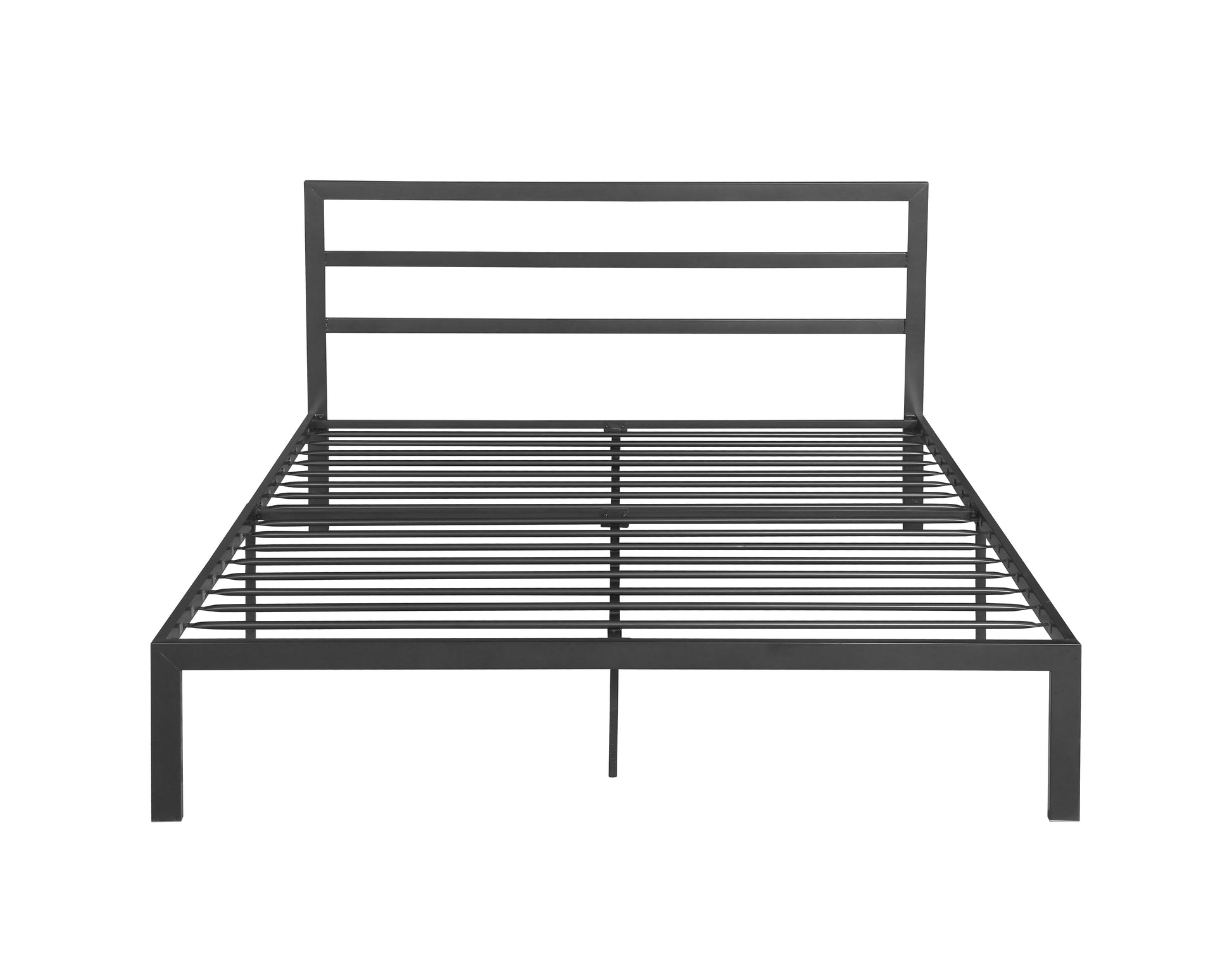 Queen Size Metal Bed Frame with Headboard Charcoal Grey - Korvel