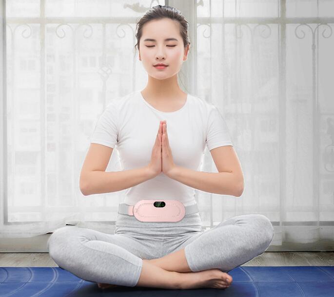Waist Massager Warm Palace Belt Electric Heating Uterus Acupoints Vibrating Massage Relieve Menstrual Pain Portable USB Charging - Korvel