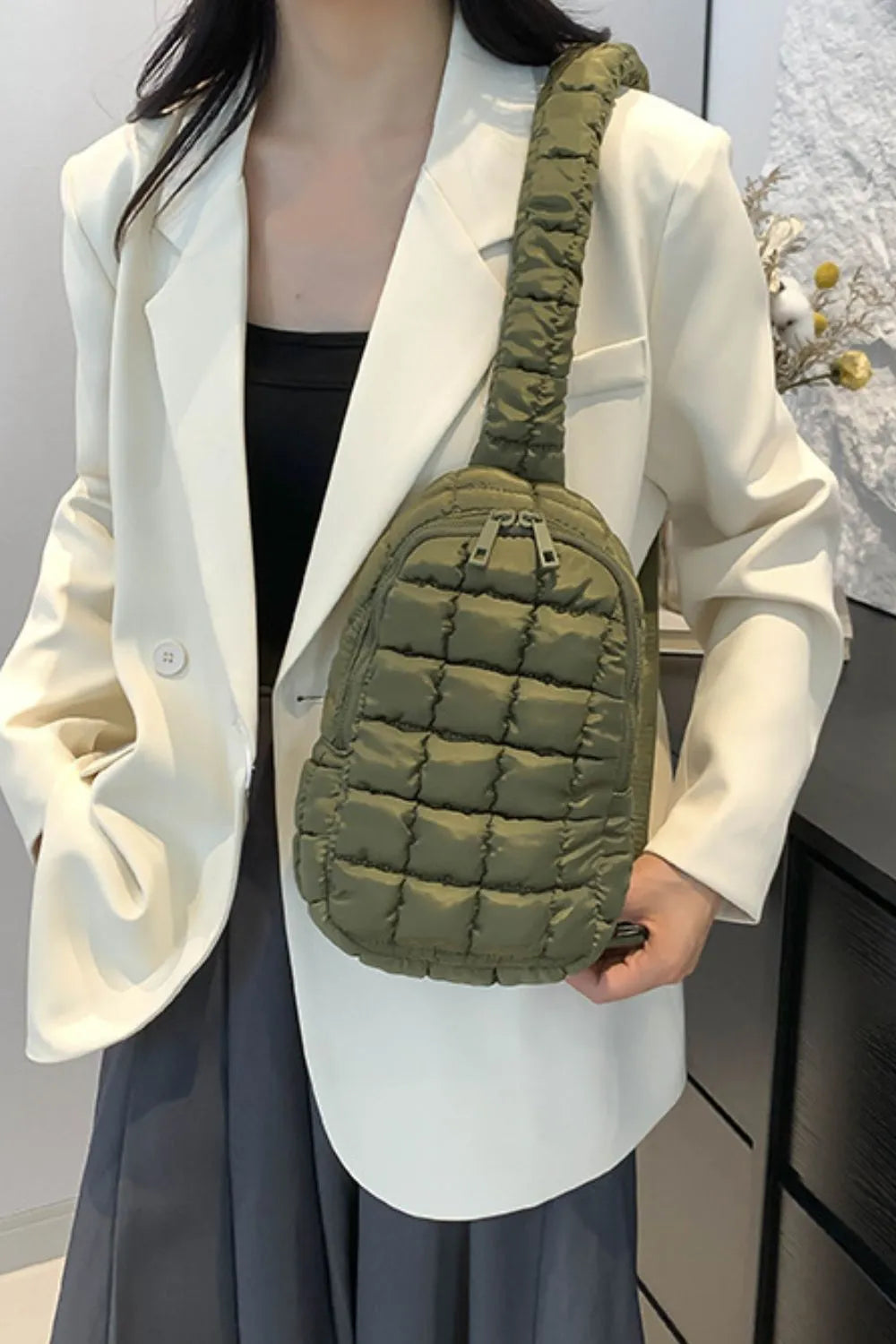 Quilted Nylon Crossbody  Bag - Korvel