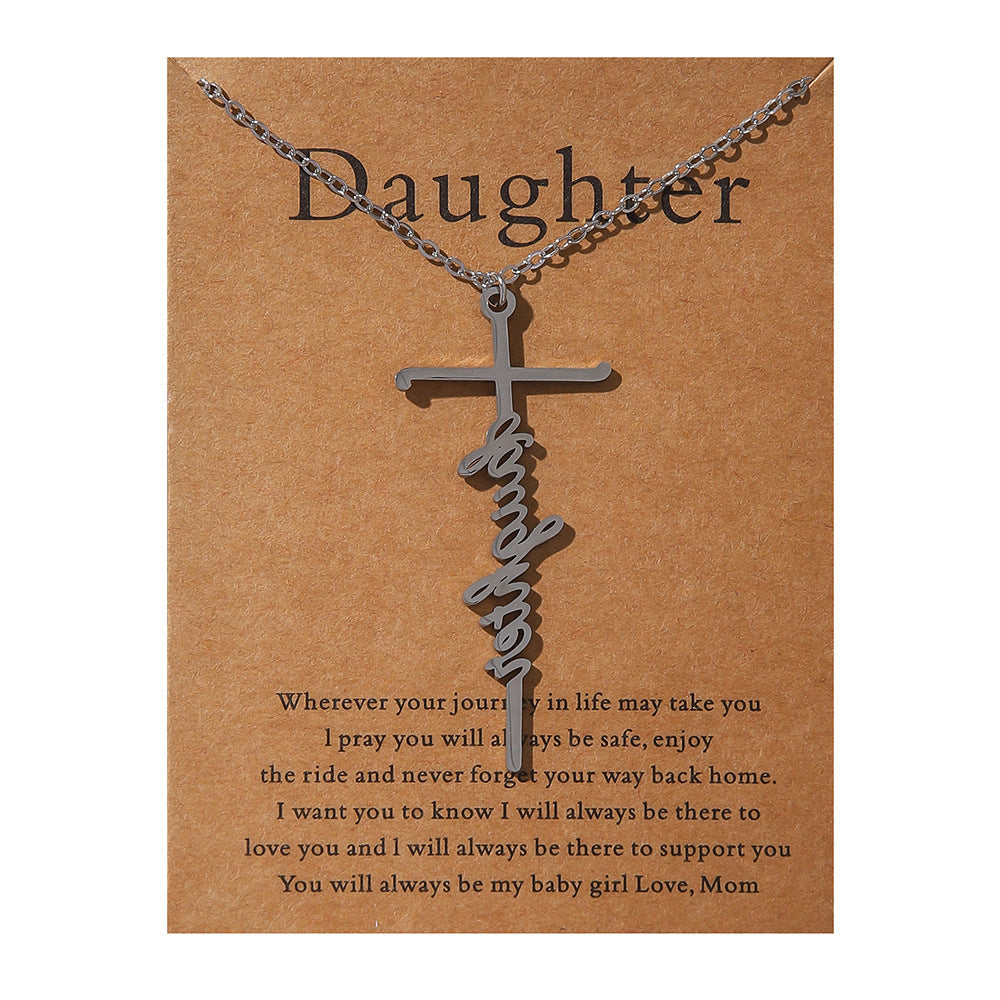 Faith Religious Gift Stainless Steel Cross Collarbone Chain Sweater Chain - Korvel