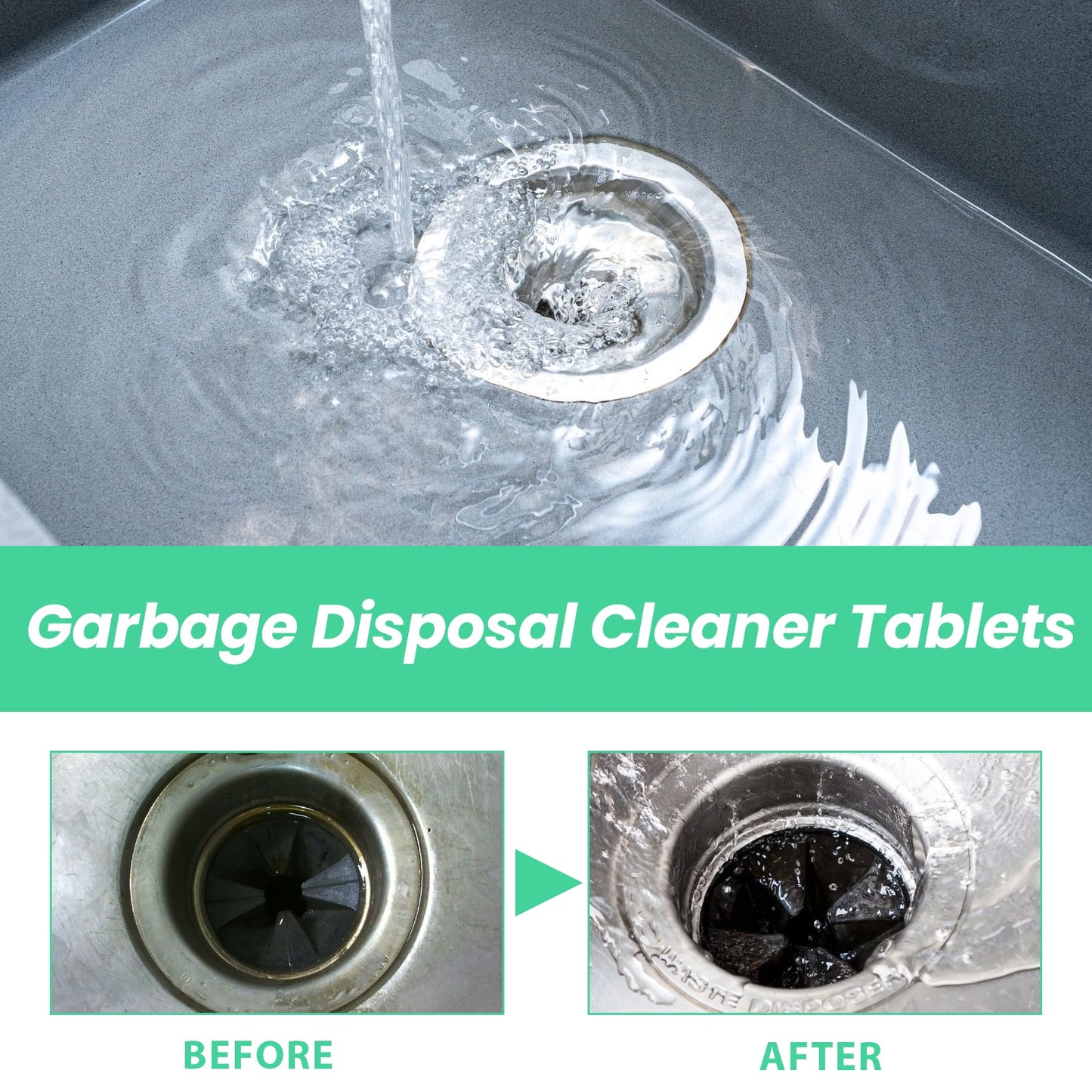 Garbage Disposal Cleaning Block, Kitchen Food Waste Disposal Agent Pipeline Cleaning Block - Korvel