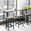 TOPMAX Counter Height Extra Long Dining Table Set with 3 Stools Pub Kitchen Set Side Table with Footrest  Gray - Korvel