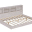 Full Size Daybed Frame with Storage Bookcases - White Oak