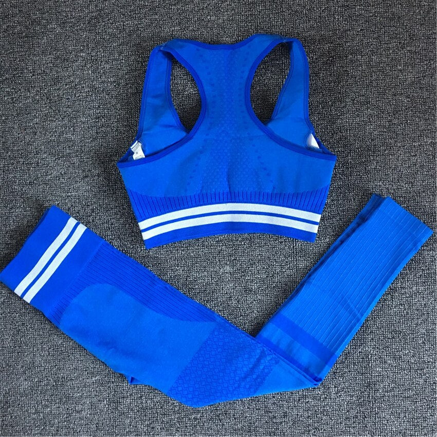 Seamless Yoga Set Sport Wear Women Gym Workout Fitness Clothing Female Sport Suit High Waist Legging Sports Bra Tracksuit - Korvel