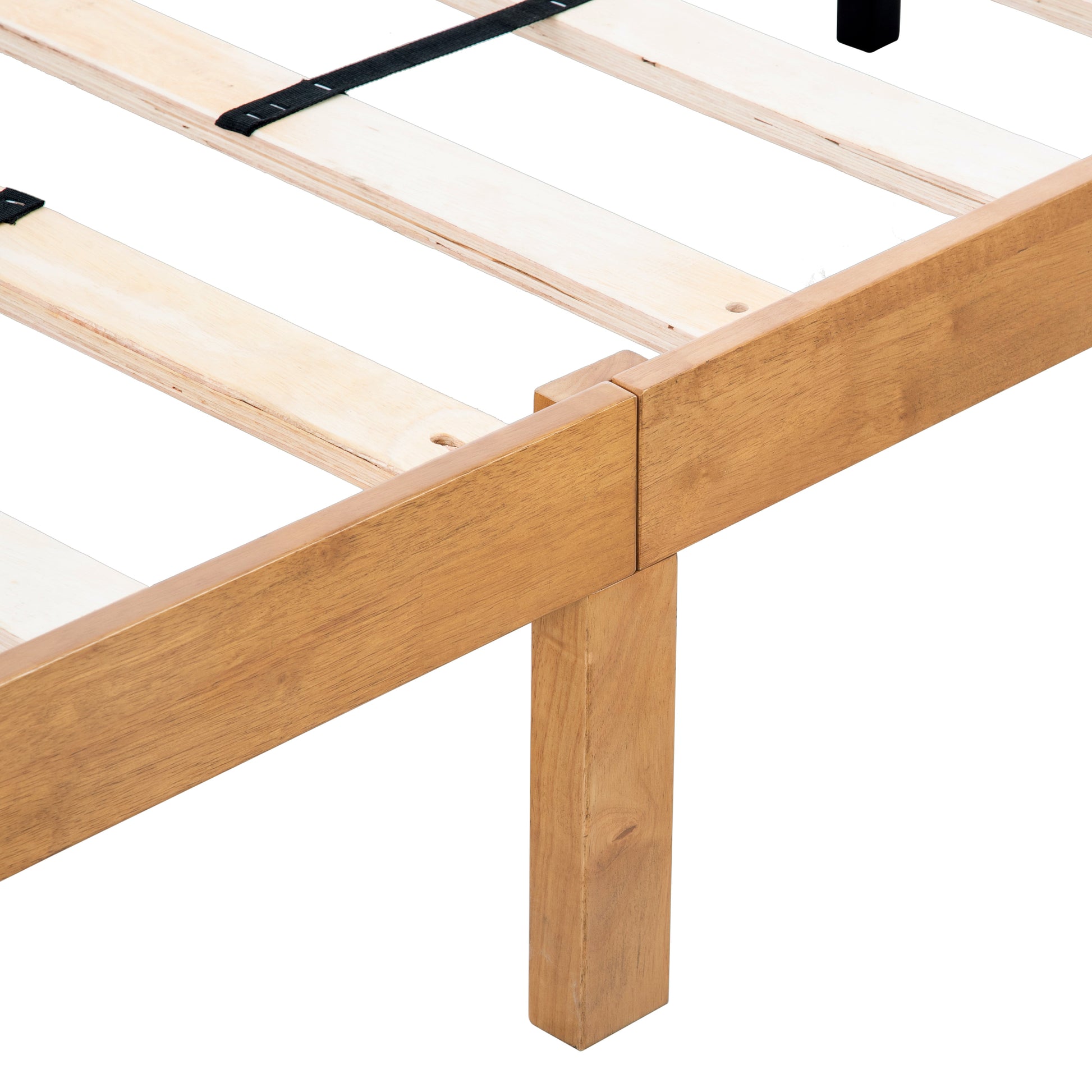 Queen Size Wood Platform Bed Frame,No Box Spring Needed,Strong Wood Slat Support, Easy Assembly - Korvel