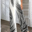 Elegant Striped Leaf Print Wide Leg Pants for Women