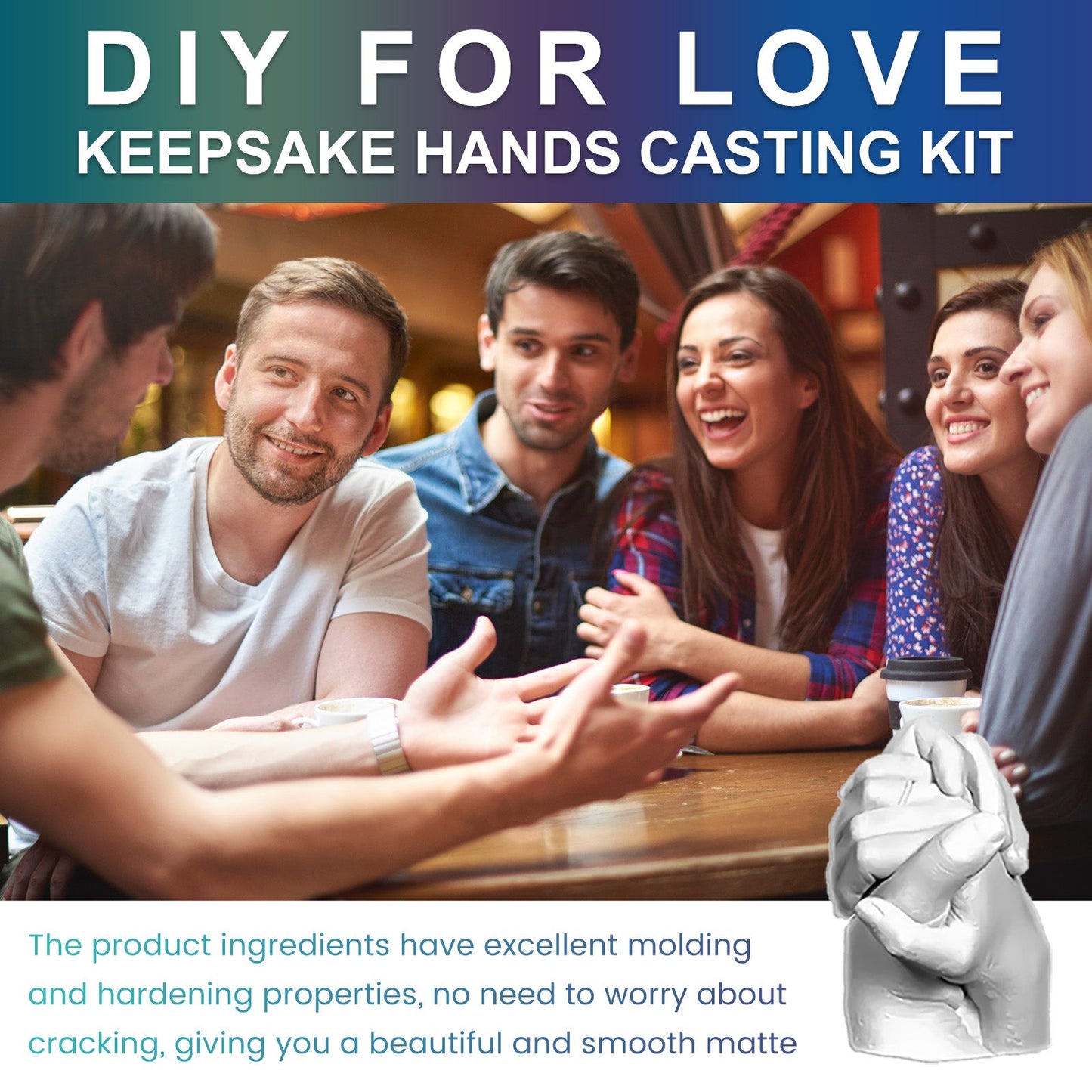 DOWMOO Keepsake Hands Casting Kit - Create Lasting Memories