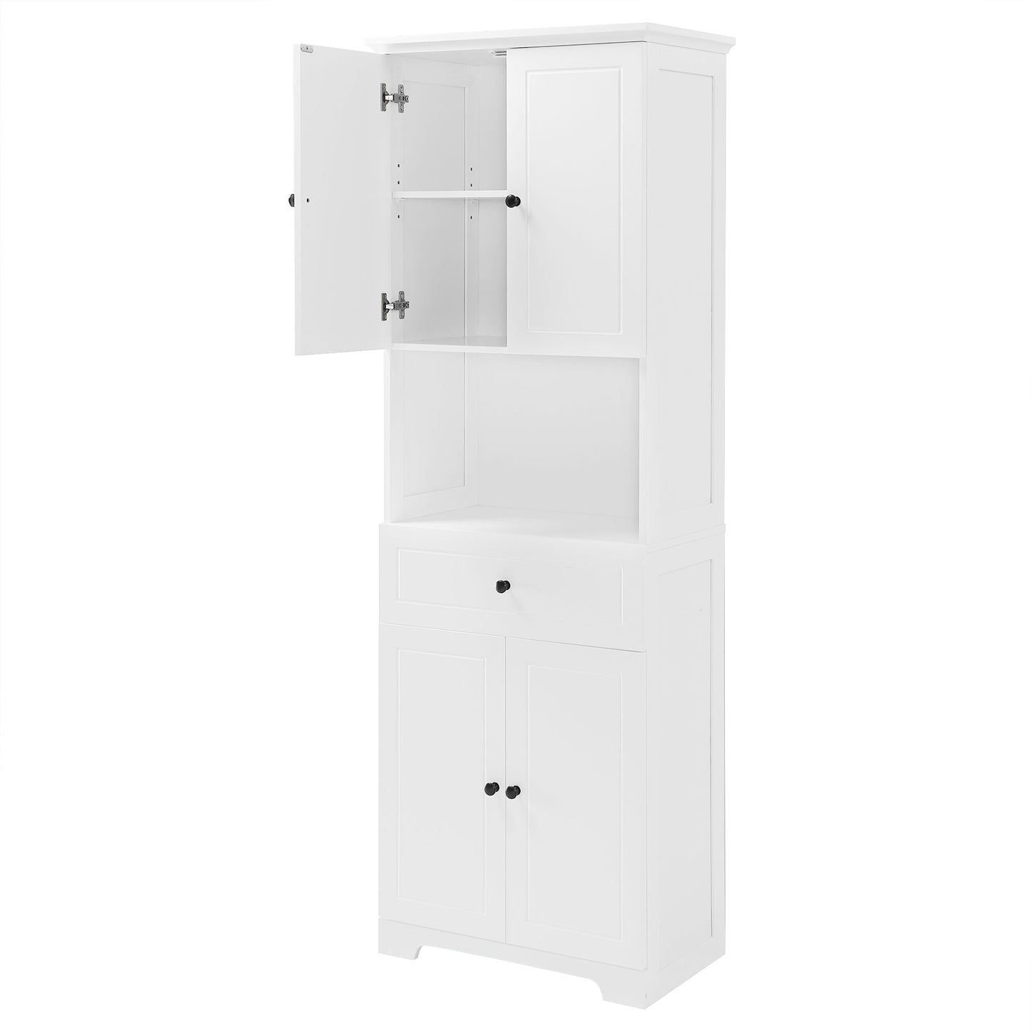 Elegant Tall Bathroom Cabinet with Ample Storage Space