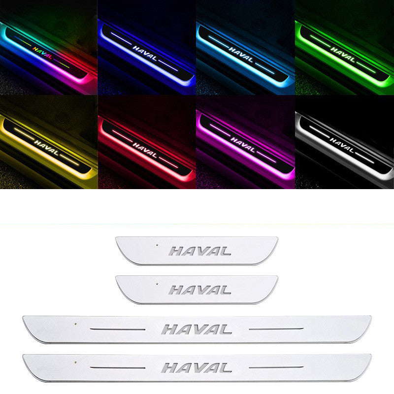 Lumière de bienvenue LED universelle en acrylique pour voiture - Ensemble de 4 pièces
