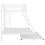 Twin over Full Bunk Bed with Trundle and Steel Frame - White