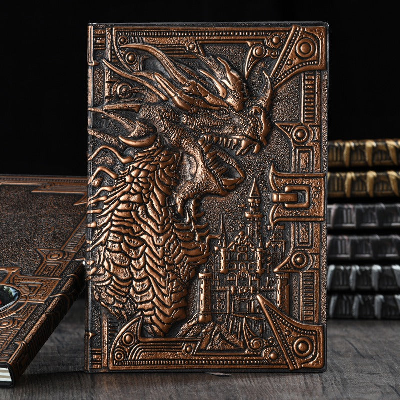 Retro Embossed Dragon Notebook - A5 European-Style Design