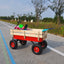 Outdoor Wagon All Terrain Pulling w/Wood Railing Air Tires Children Kid Garden（Red） - Korvel
