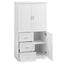 Tall and Wide Storage Cabinet with Doors for Bathroom/Office, Three Drawers, White - Korvel