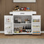 Kitchen island rolling trolley cart with 1 drawer & 2 doors with storage racks & Adjustable Shelves & towel rack - Korvel