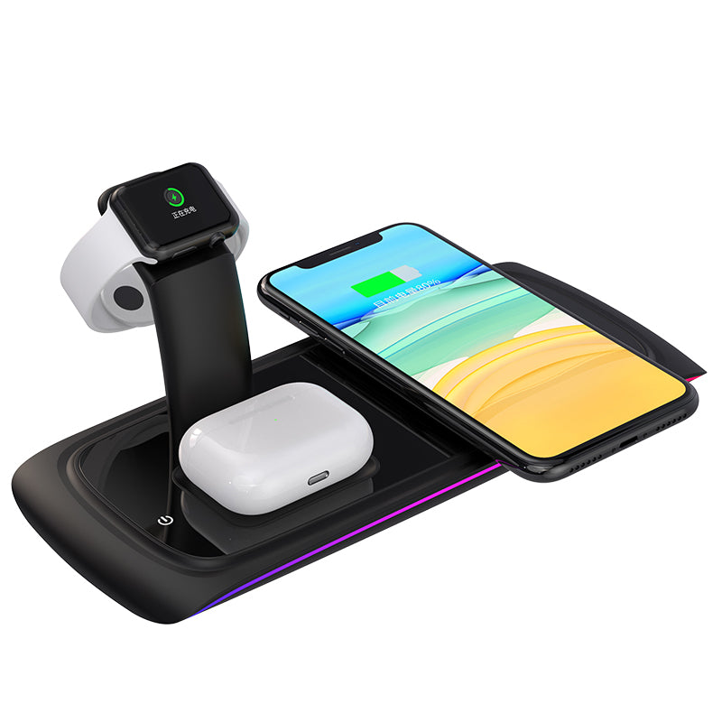 Three in one wireless charger suitable for Apple Watch, headphones, mobile phones, 15W wireless fast charging - Korvel