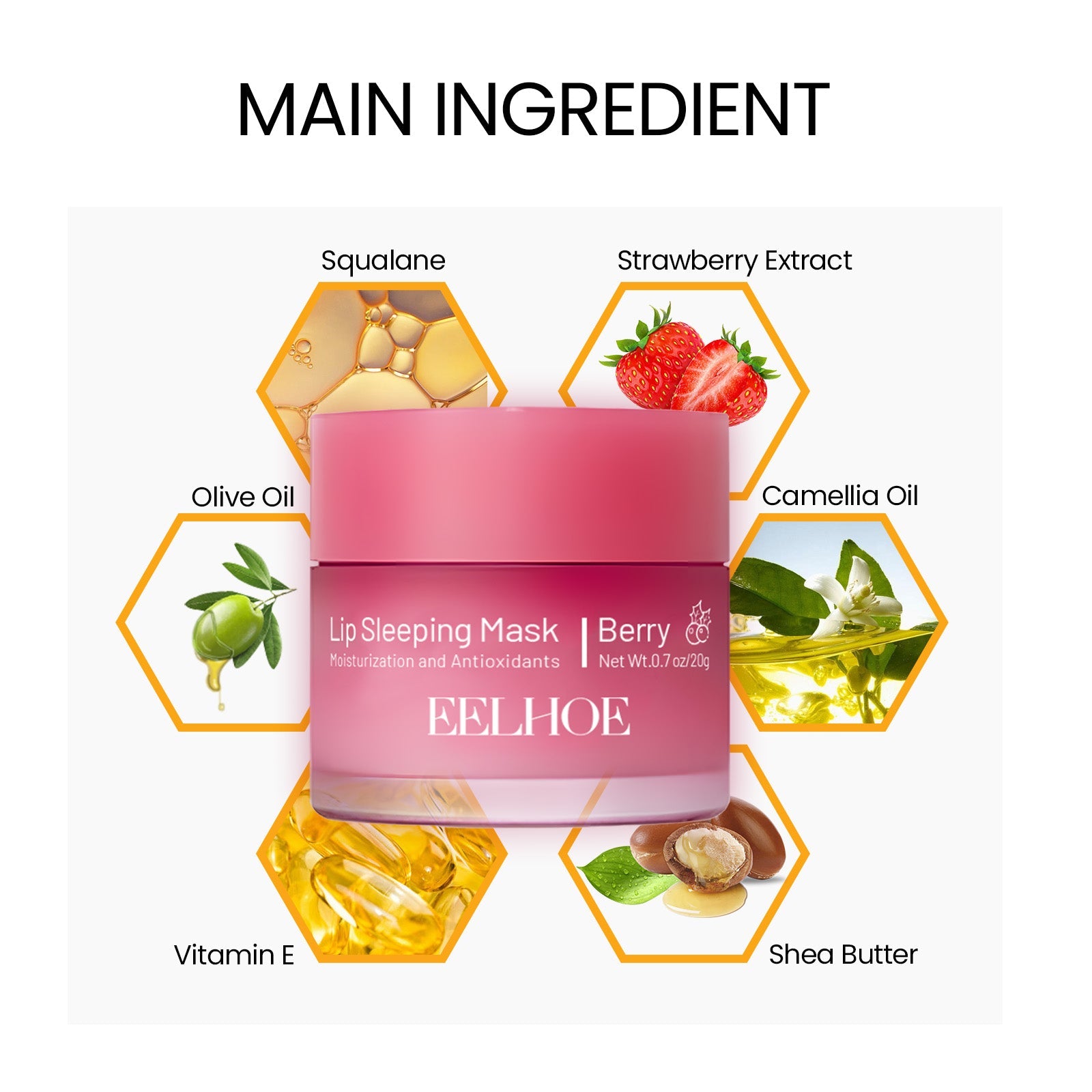 Lip Sleeping Mask, Moisturizing Gently Exfoliating Dead Skin Plump Smooth Lip Mask - Korvel