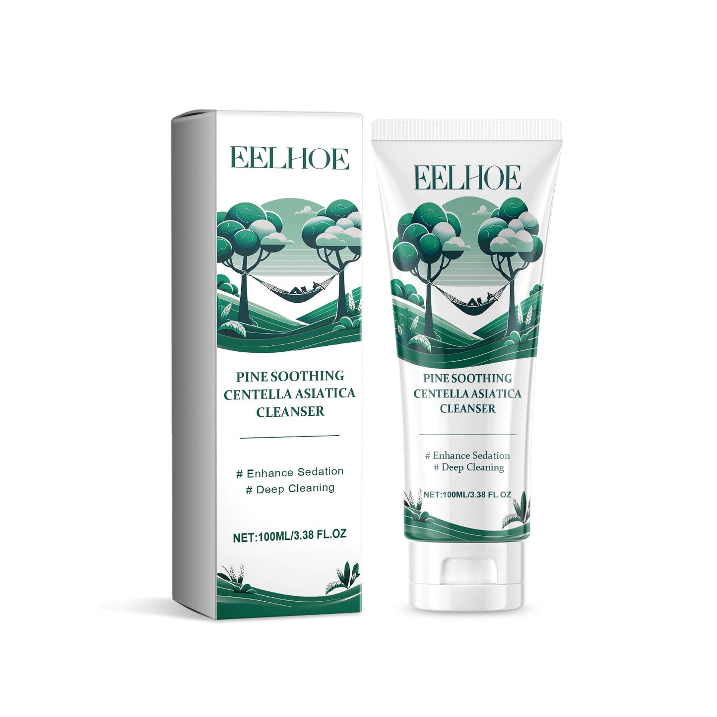 Pine Soothing Centella Asiatica Cleanser, Deep Clear Pores Soft Moisturizing Skin Moisturizing Non-Tight Cleanser - Korvel