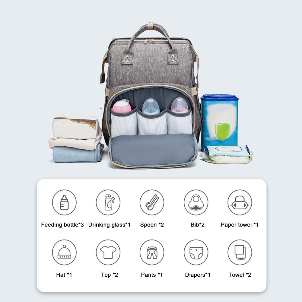 Mochila Convertible para Pañales de Bebé - Almacenamiento de Viaje Multiusos