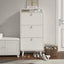 Modern Arc Design Shoe Cabinet With 3 Drawers,Shoe Storage Cabinet for Entryway,Outdoor,White Finish - Korvel