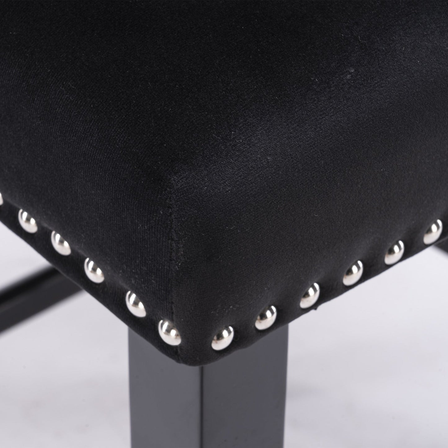 Elegant Black Velvet Wing Back Bar Stool Set of 2
