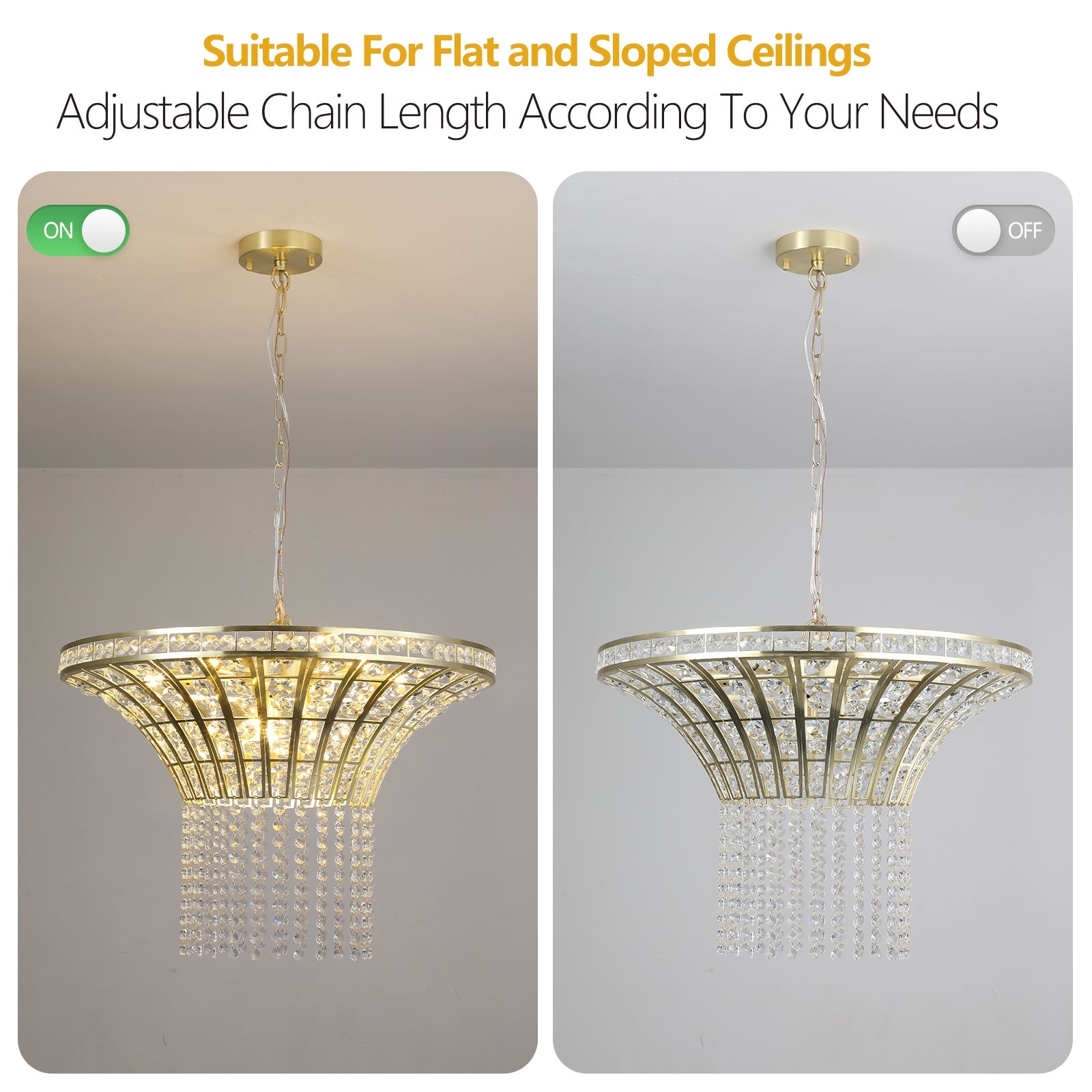 (Same as W1340120181/L5021) 8-Light 23.6" Wide Crystal Waterfall Chandelier (Bulb Not Included) - Korvel