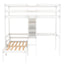 Convertible Loft Bed with L-Shape Desk, Twin Bunk Bed with Shelves and Ladder White - Korvel