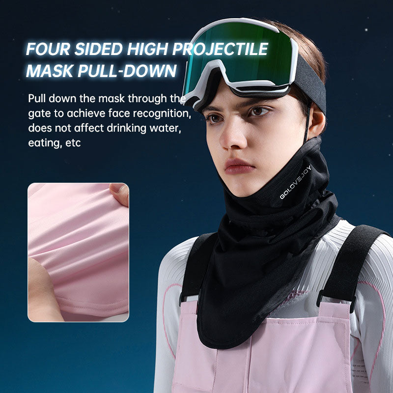 Winter skiing face mask men and women outdoor riding hanging ear mask headscarf windproof cold plus cashmere warm neck guard - Korvel