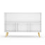 Kids bookcase with Collapsible Fabric Drawers Children's Book Display Toy Storage Cabinet Organizer White/Blue - Korvel