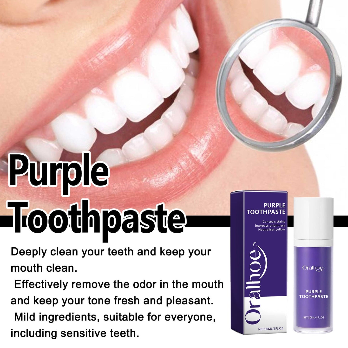 Purple Toothpaste for Fresh Breath and Deep Cleaning