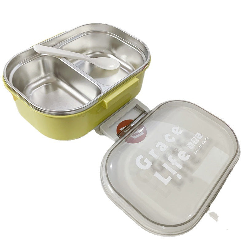 Korean Style Stainless Steel Two Compartment Lunch Box