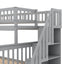 Twin over Full Bunk Bed with Trundle and Staircase Gray - Korvel