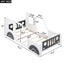 Twin Size Classic Car-Shaped Platform Bed with Wheels - White