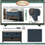 TREXM Storage Bench with Removable Basket and 2 Drawers, Fully Assembled Shoe Bench with Removable Cushion (Navy) - Korvel