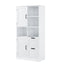 Bathroom storage cabinet with doors and drawers, multiple storage spaces, independent, open adjustable shelves, white - Korvel