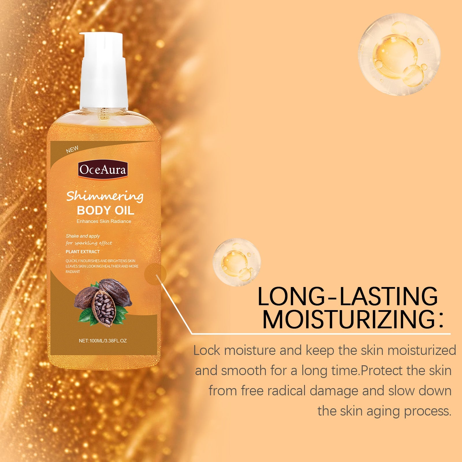 Shiny Moisturizing Body Oil Moisturizes And Nourishes The Body Daily Care Full Body Massage Essential Oil - Korvel