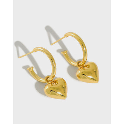 Boucles d'oreilles pendantes en forme de cœur élégantes pour femmes